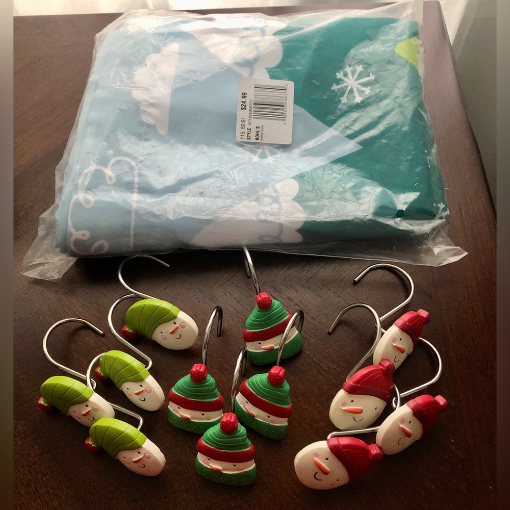 St. Nicholas Square shower curtain with hooks